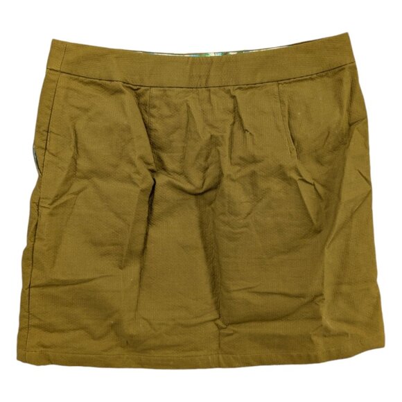 Vanessa Virginia Anthropologie Mini Skirt Green Cotton Pockets Size 8 - Picture 2 of 7